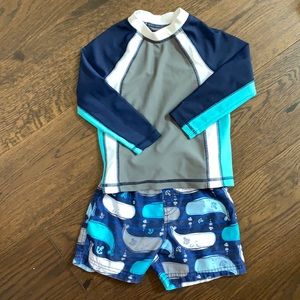 🍀4/$20 - Circo brand Rash guard (2T) & Swim trunks (18 mo)